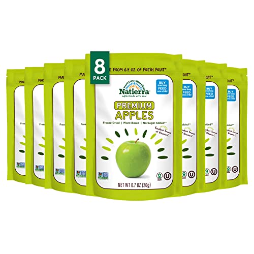Natierra Premium Freeze-Dried Apples | Non-Gmo & Vegan| 0.7 Ounce (Pack Of 8) #TOP12