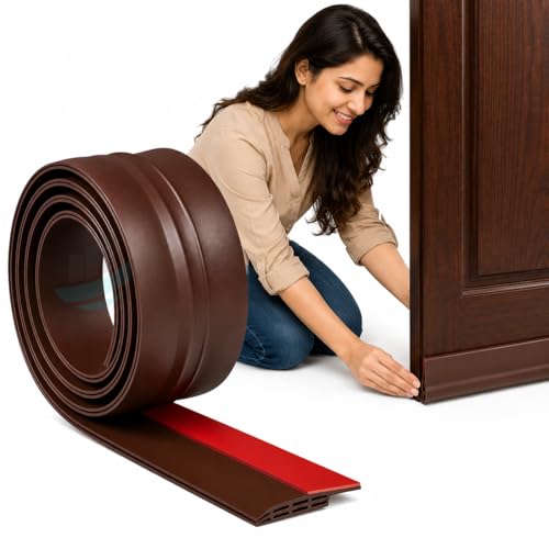 Image of Door Bottom Seal Strip, Adhesive Silicone Gap Seal Under Door Gap Filler, Air, Dust, Noise & Insect Protection Blocker Easy Install Flexible Weather Strip (Multi Color, 1 Meter)