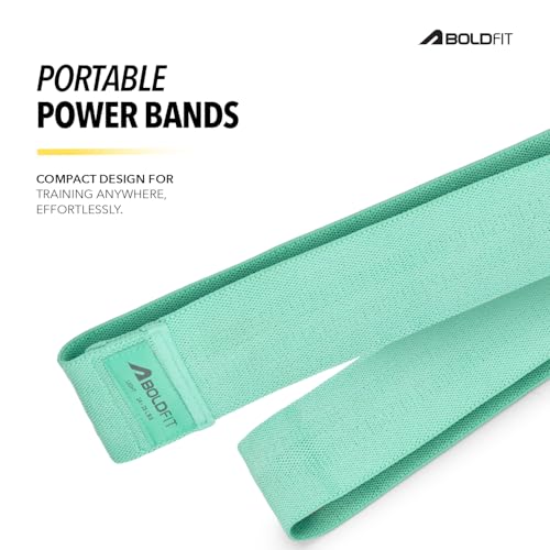 Image of Boldfit Resistance Bands for Workout Fabric Loop Band for Exercise Hip Band for Hips, Legs, Stretching, Toning Workout Mini Loop Booty Bands for Glutes, Squats Exercise for Home & Gym Green (6-11 Kg)