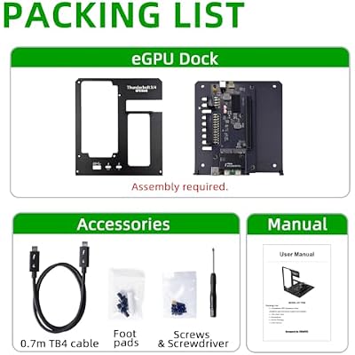 Thunderbolt 3/4 eGPU Enclosure Compatible with USB4, Support NVIDIA AMD Graphics Card and PCIe Cards, Using ATX Power Supply, Support PD 85W Charging (VK-Y900)