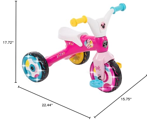 Huffy Disney Minnie Mouse Light Up Kids' Trike, Ideal for Ages 3+, Minnie Mouse Graphics, Colorful and Playful Design, Simple Coaster Brake, Sturdy and Durable, Safe for Toddlers, Girl's