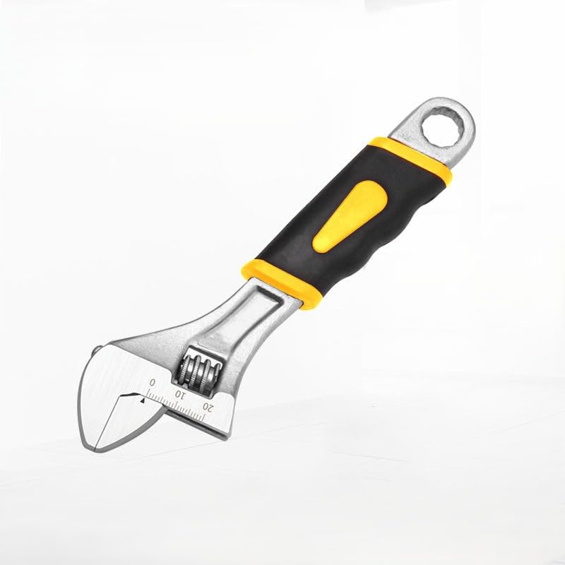 Juego de llaves ajustables de 6 y 8 pulgadas, mandíbula antideslizante y mango de plástico ergonómico para un agarre seguro, llave hexagonal multifuncional para fontanería, reparación y herramientas