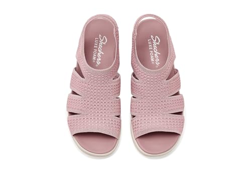 Skechers Skechers Women's PARALLEL LITE - DREAMMAKER, Highshine knit cut out wedge slingback, Dark Rose, 8M
