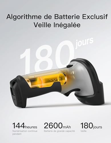 Douchette code barre 1D 2D QR code pour inventaire rapide et sans fil BCST-72