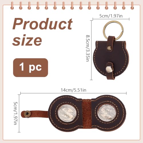 Monedero doble de cuero PLIGREAT para monedas AA miniatura 2
