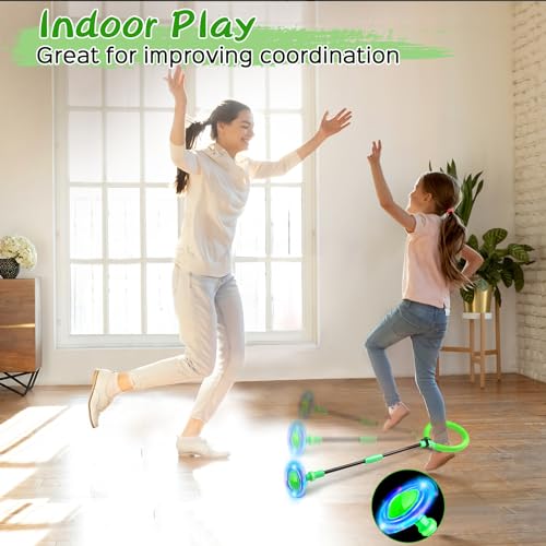 Jalunth Springring Fußkreisel Swing Wheel Outdoor Draußen Garten Strand Draussen Blinkt Spielzeug Spiele Kinder Erwachsene Jungen Mädchen 5 6 7 8 9 10 11 12 13 Jahre Geburtstag Geschenke mit Lichtrad