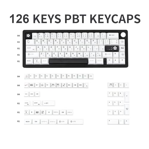 TIMSEKER Minimalist Black and White Japanese Keycap Set - PBT Keycaps by TIMSEKER - Used condition - Image 2