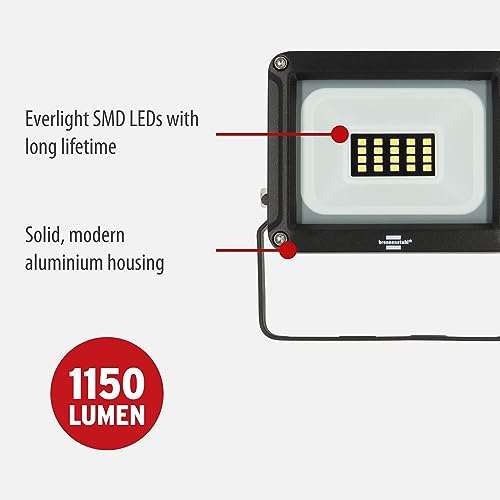 Brennenstuhl LED Spotlight JARO 1060 / LED Light 10W for Outdoor use (LED Outdoor Floodlight for Wall mounting,1150lm - Image 3