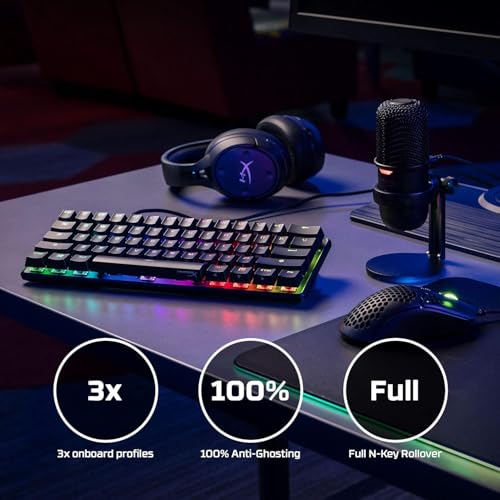 Image of HyperX Alloy Origins 60 Smartchoice- USB-C Mechanical Gaming Keyboard - Ultra Compact 60% Form Factor - Red Switch - Double Shot PBT Keycaps - RGB LED Backlit - NGENUITY Software Compatible (4P5N4