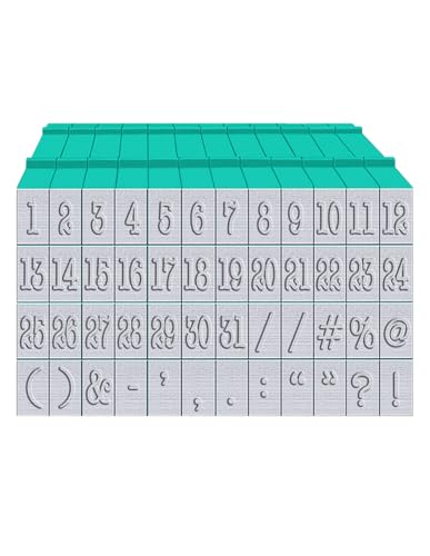 PEGZ® V2 Alphabet Stamps Clickable - Connectable American Typewriter Font (Numbers & Symbols 50 pc Medium Size) - Image 2