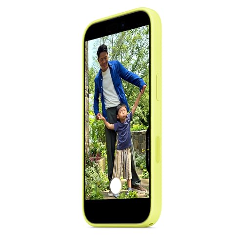 Image of Apple iPhone 17 Silicone Case with MagSafe and Camera Control: Lightweight Phone Case, Wireless Charging Compatible, Smooth Matte Finish; Neon Yellow
