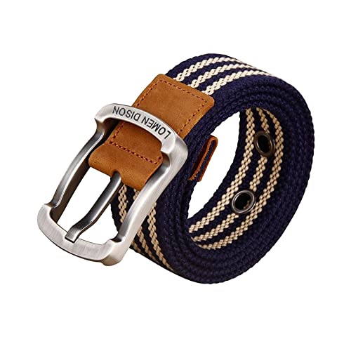 Canvas Belt Fabric Woven Alloy Pin Buckle Casual Training Belt Fashion Wide Webbing Belt Waistband for Travel Pants Outdoor