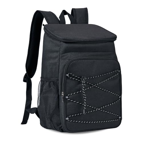 Mostop Großer Kühlrucksack, isoliert, auslaufsicher, Lunch-Rucksack, tragbar, leicht, Kühltasche für Vater, Geschenk, Reisen, Wandern, Camping, Schwarz