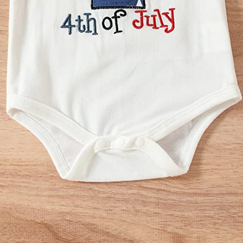 My First 4th of July Baby Girl Outfit Camiseta regata sem mangas, shorts e faixa de cabeça, conjunto