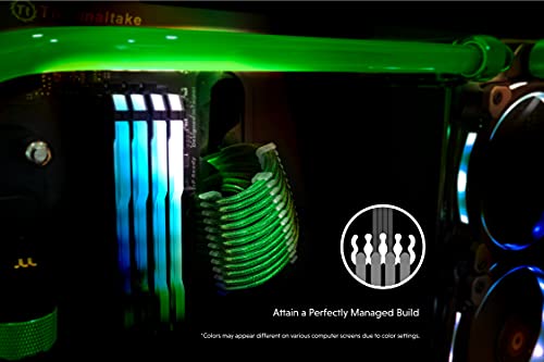 Image of LINKUP - PSU PC Power Extension Cable Metallic Sleeved Silicone Coated Soft & Flexible to Route Custom Mod GPU & CPU w /Comb Kit┃1x 8P (6+2) GPU PCIe┃30CM 300MM - Green