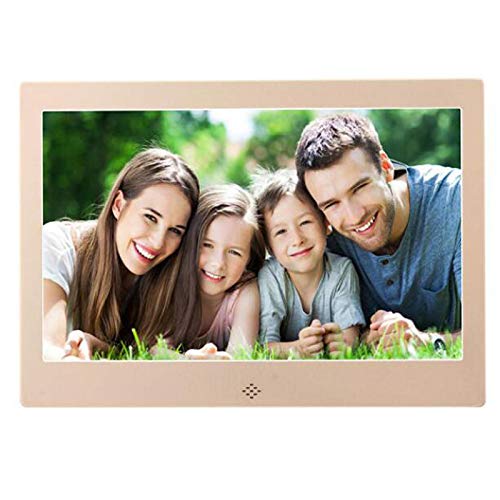 Digitaler Fotorahmen 10 Zoll Metall Led Digitaler Fotorahmen 720P Video Musikkalender Clock Player 1024X600 Auflösung Gold