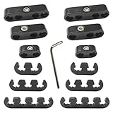 DUSCOKE 12PCS Car Spark Plug Wire Separator Kit, Auto Engine Ignition Wire Looms Separator Divider, Plug Wires Divider Holder with 1 L Type Wrench, Universal Organizer Clamp for 7mm 8mm Wires