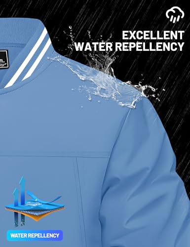 Image of TACVASEN Men's Lightweight Jacket Casual Spring Fall Windbreaker Bomber Zip Up Coat With Pocket | Men jacket, windproof water-resistant fabric, suitable for spring summer and fall, casual commuting wear, travel and hiking.