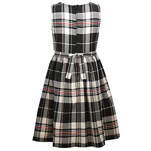 Bonnie Jean Holiday Plaid Dress with Red Sweater Cardigan for Infant, Toddler, Little and Big Girls2