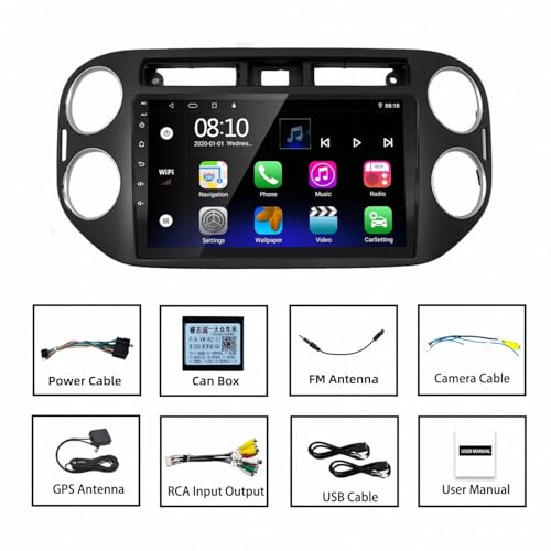 Pantalla Carplay multimedia para VW Tiguan 2010-2016 con Mirror Link y Android Auto 7