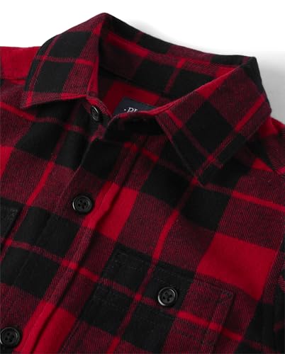 The Children's Place Boys Long Sleeve Plaid Flannel Button Up Shirt2