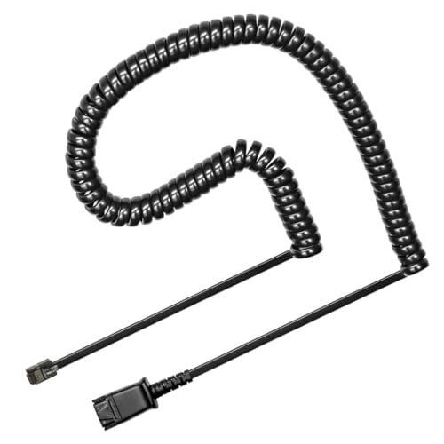 TruVoice U10P Adapter Cable Compatible with Any Plantronics (QD) Headset and Works with Mitel, Nortel, Avaya Digital, Polycom VVX, Shoretel, Aastra, Digium, ESI, Allworx and More