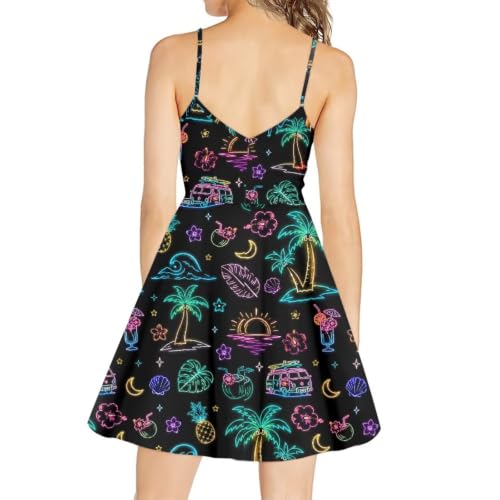 Image of Coloranimal Women's Summer Sleeveless Casual Swing Dresses with Loose Fit Beach Sundress