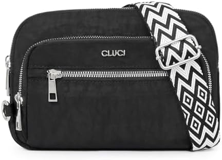 CLUCI Crossbody Bags for Women Nylon,Anti Theft Crossbody Purses,Convertible Belt Bag for Travel,RFID Blocking Zipper Lock