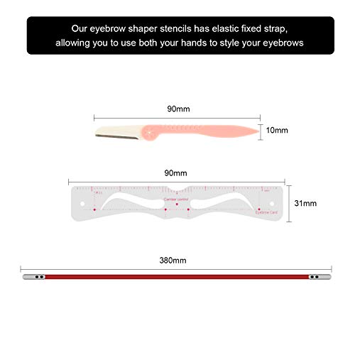 Eyebrow Stencil, 12PCS Eyebrow Shaper Kit, Reusable Eyebrow Template With Strap, 3 Minutes Eyebrows Makeup Tools For Eyebrows for beginners
