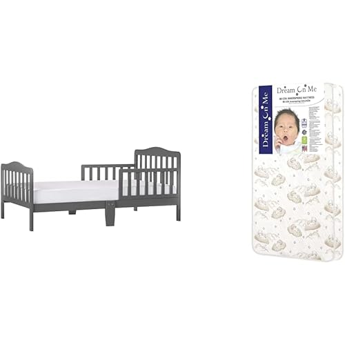 Classic Design Steel Grey Toddler Bed with Twilight Greenguard Gold Certified Spring Mattress