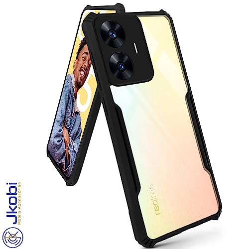 Image of Jkobi Back Cover Case for Realme C55 (Shockproof with Polycarbonate Clear Panel | Professional Black)