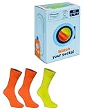 Rainbow Socks - Damen Herren Lustige Waschmaschine Socken im Box - Novelty Socken-Idee – Kein Problem mit Einer Verlorenen Socke - Watch Your Socks - 1 Paar Socken und 1 Ersatzsocke - Größen EU 36-40