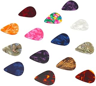 Guitar Picks, Guitar Pick Plectrums Acoustic Set Celluloid Plectrum Pick Thin Mixed Color for Electric Acoustic Bass 25PCS