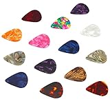 Gutiar Picks Gitarren plektren Gitarre Gitarrenplektren Set Plektrum Celluloid Gitarrenplektron 25 stück für Akustikgitarre Ukulele 5 Größe