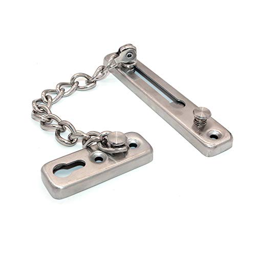 NUZAMAS 2 aus Edelstahl-Türkettenschloss, Sekundärverriegelung, Türbegrenzer, Türbegrenzer für Außenanwendungen, Home Hotel Office verstärkt Edelstahl, mit Sicherheitsblocker