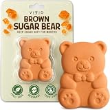 Vivid Works Brown Sugar Bear Keeper, Terracotta Sugar Saver Softener for Brown Sugar Containers, Reusable Food-Safe Clay Moisture Regulator, Keeps Sugar Soft, 1 Pack