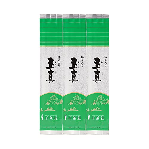 千茶荘 抹茶入り煎茶 玉真/緑茶 お茶 煎茶 日本茶 抹茶入り 冷茶 茶葉 自宅用 家庭用 来客用 手土産 内祝い 島根/ご自宅用 (150gx3本)