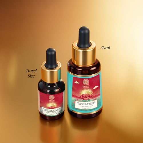 Image of Forest Essentials Soundarya Anti Ageing Serum with 24K Gold | Ayurvedic Face Serum for Clarity, Pigmentation, Firming & Toning the Skin | With Pure Gold & Herbal Extracts (Pack of 2)