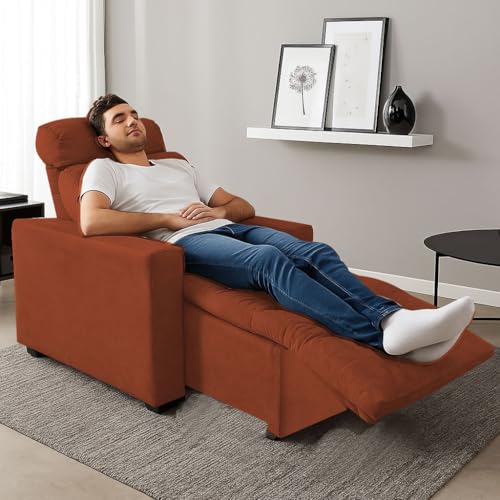 Poltrona Cadeira Do Papai E Mamãe Reclinável Retrátil Para Sala De Descanso Madri TerraCota