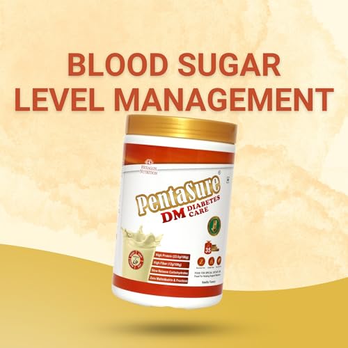 Image of PentaSure DM Diabetes Care - High Protein, High Fiber, Low GI | Zero Fructose Nutritional Drink Manages Blood Sugar, Manage Cholesterol Level | Vanilla Flavor - 1 Kg | 4P Proteins Power | Low GI