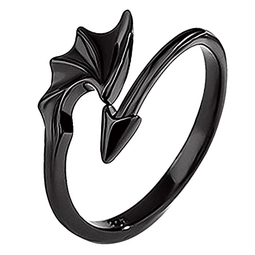 Y2K abierto Vintage Punk anillos araña murciélago serpiente diablo ala ajustable Retro Cool Roack anillo garra cráneo gótico anillos joyería para hombres mujeres niños Cover
