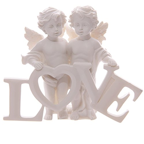 Puckator CHE82 Figurine Couple d'ange Tenant Les Lettres Love