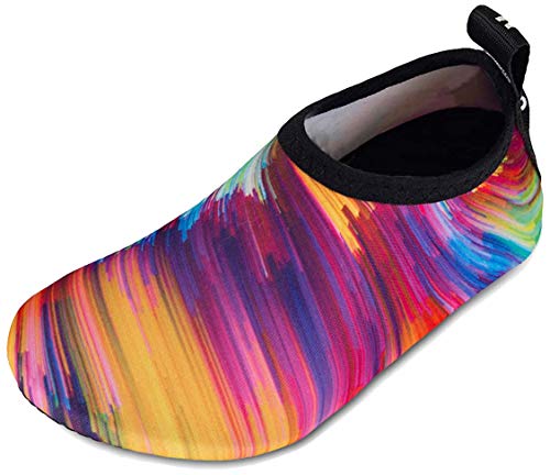 Kinder Badeschuhe Wasserschuhe Strandschuhe Mädchen Junge Schwimmschuhe Barfußschuhe rutschfeste Surfschuhe Sportschuhe Kleinkind Schwimmbad(Colorful,22/23 EU)