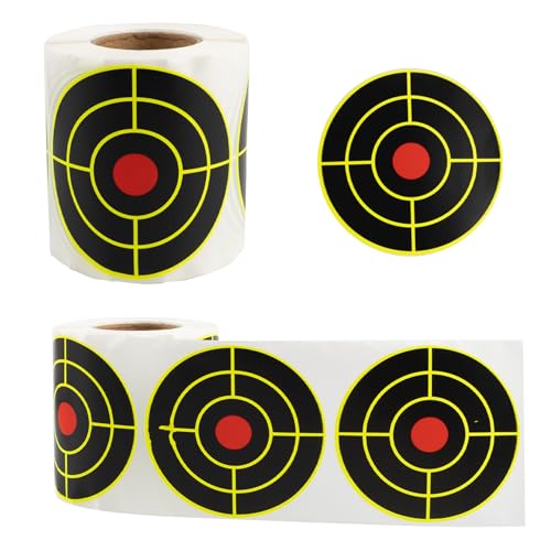 Framendino, 2 Pack Splatter Target Stickers Roll 3 Inch 500 Pack Self Adhesive Reactive Paper for Practice