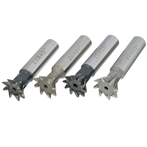 CoCocina 20mm 45/50/55/60 Degree Dovetail Cutter End Mill Cutter - 60°