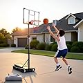 LotFun Basketball Hoop Outdoor with 33/44 Inch Shatterproof Backboard, 5-10ft Stepless Regulation Crank Adjust Basketball Goal System for Youth/Teens/Adults Indoor Outdoor Pool (33 IN Basketball Hoop)