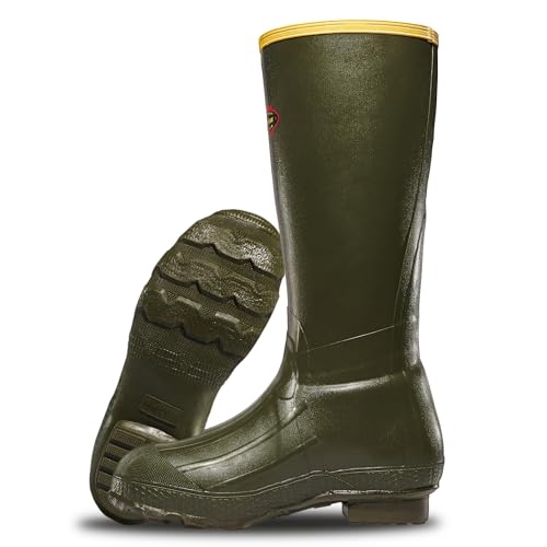 LaCrosse Rubber Hunting & Work Boots - Insulated Waterproof Hunting Boots for Men - Slip-Resistant Work Shoe - Adjustable Top Strap Mud Shoe - Od Green - 5 by LaCrosse - Used condition - US$51.79