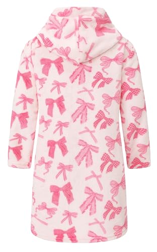 Image of Kids Hooded Bathrobe Girls Soft Plush Hooded Flannel Pajamas Sleepwear Boys Spa Robe