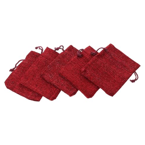 DECORNIJIA 50個 ?製ワインレッド巾着袋 お菓子包装用収納バッグ 多用途抽?デザイン キャンディーや小物のパーティーラッピングに