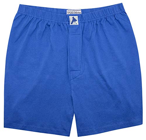 Biagio Mens Solid Royal Blue Color Boxer 100% Knit Cotton Shorts Size Large #TOP19